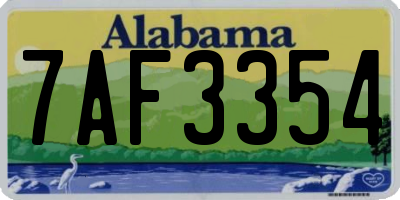 AL license plate 7AF3354