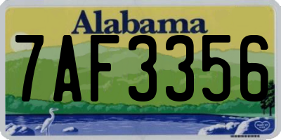 AL license plate 7AF3356