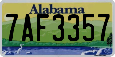 AL license plate 7AF3357