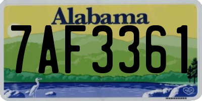 AL license plate 7AF3361