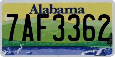 AL license plate 7AF3362