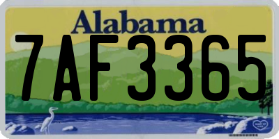 AL license plate 7AF3365