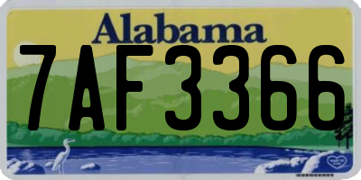 AL license plate 7AF3366