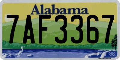 AL license plate 7AF3367