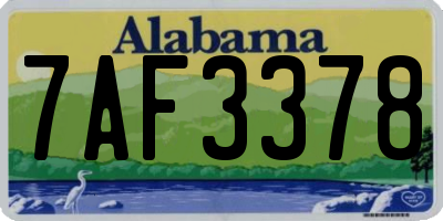AL license plate 7AF3378