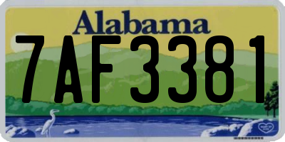 AL license plate 7AF3381