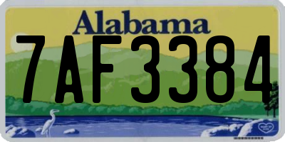AL license plate 7AF3384
