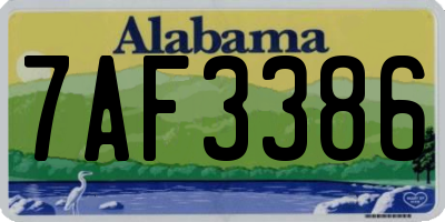 AL license plate 7AF3386