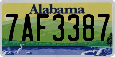 AL license plate 7AF3387