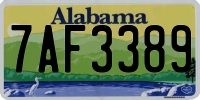 AL license plate 7AF3389