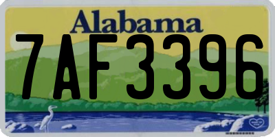 AL license plate 7AF3396