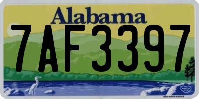 AL license plate 7AF3397