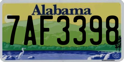 AL license plate 7AF3398