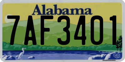 AL license plate 7AF3401