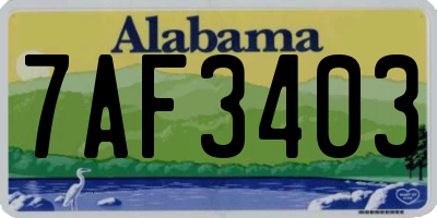AL license plate 7AF3403