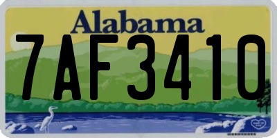 AL license plate 7AF3410