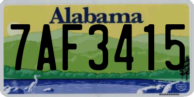 AL license plate 7AF3415