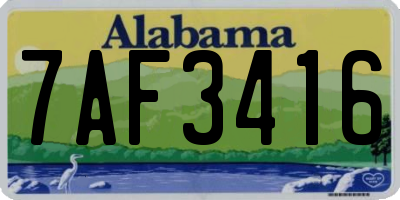 AL license plate 7AF3416