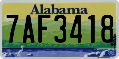 AL license plate 7AF3418
