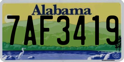 AL license plate 7AF3419