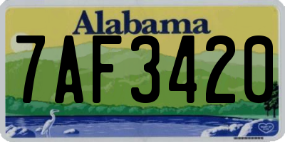 AL license plate 7AF3420