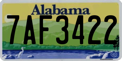 AL license plate 7AF3422
