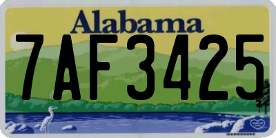 AL license plate 7AF3425