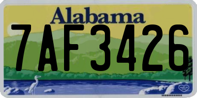AL license plate 7AF3426