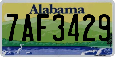 AL license plate 7AF3429