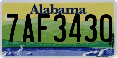 AL license plate 7AF3430