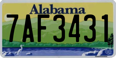 AL license plate 7AF3431