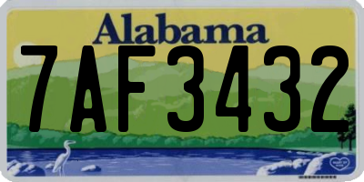 AL license plate 7AF3432