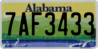 AL license plate 7AF3433