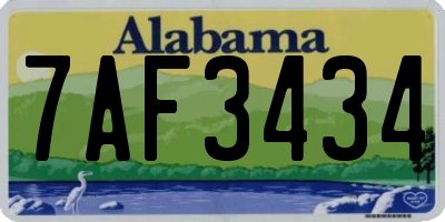AL license plate 7AF3434
