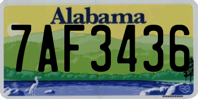 AL license plate 7AF3436