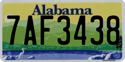 AL license plate 7AF3438