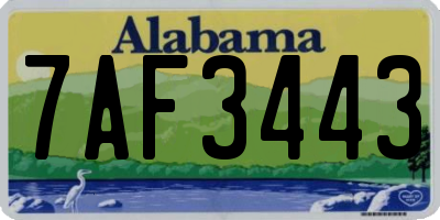 AL license plate 7AF3443