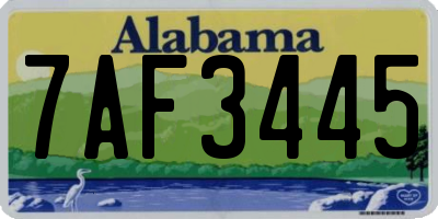 AL license plate 7AF3445
