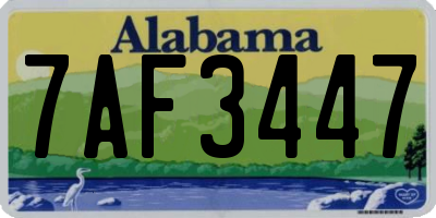 AL license plate 7AF3447