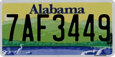 AL license plate 7AF3449