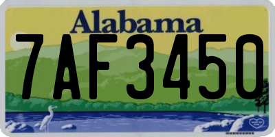 AL license plate 7AF3450