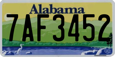 AL license plate 7AF3452