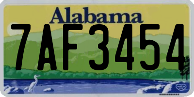 AL license plate 7AF3454