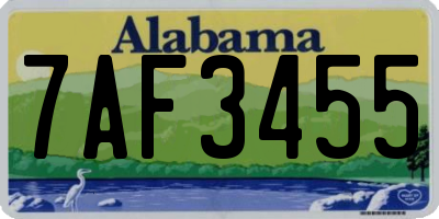AL license plate 7AF3455
