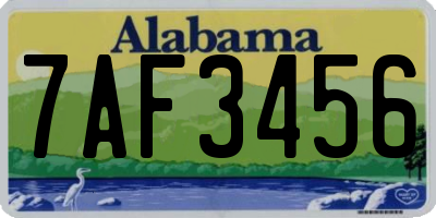 AL license plate 7AF3456