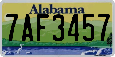 AL license plate 7AF3457