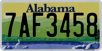 AL license plate 7AF3458