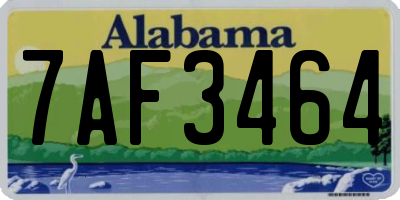 AL license plate 7AF3464