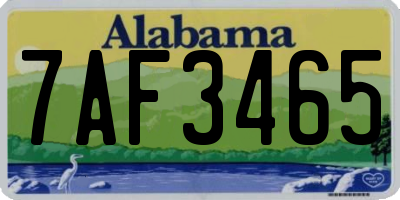 AL license plate 7AF3465