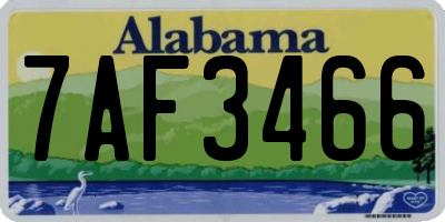 AL license plate 7AF3466
